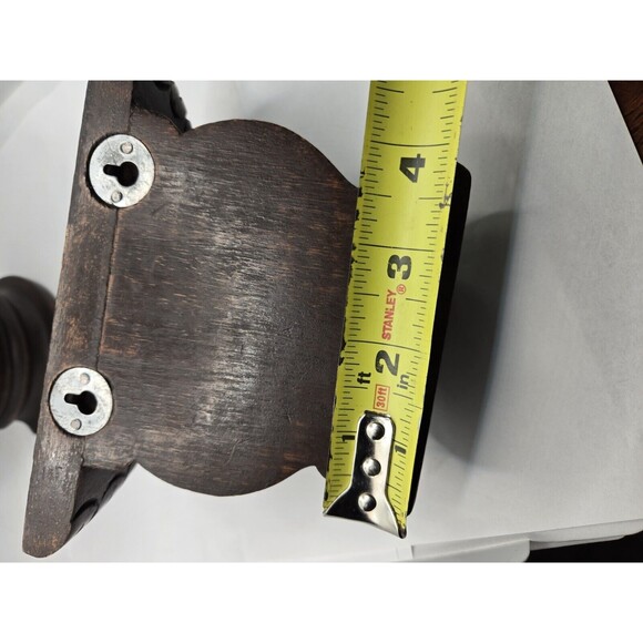 ANTIQUE HAND CARVED MAHOGANY CORBEL WALL SHELF Pair - Picture 6 of 7